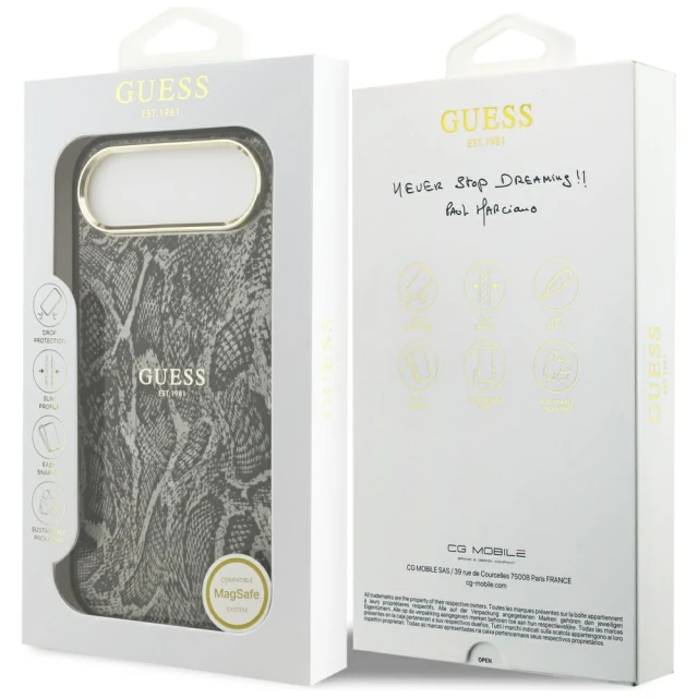 Чохол Guess Python Pattern для iPhone 17 Air Black with MagSafe (GUHMP17MHIMPYGK)