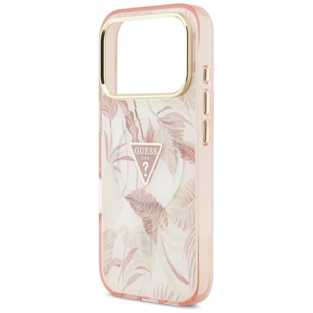 Чохол Guess Jungle Tonal Triangle для iPhone 17 Pro Pink with MagSafe (GUHMP17LHMILVTGP)