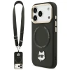 Чохол Karl Lagerfeld Big Strap Choupette Metal Logo для iPhone 17 Pro Max Black with MagSafe (KLHMP17XPCRLRCHK)