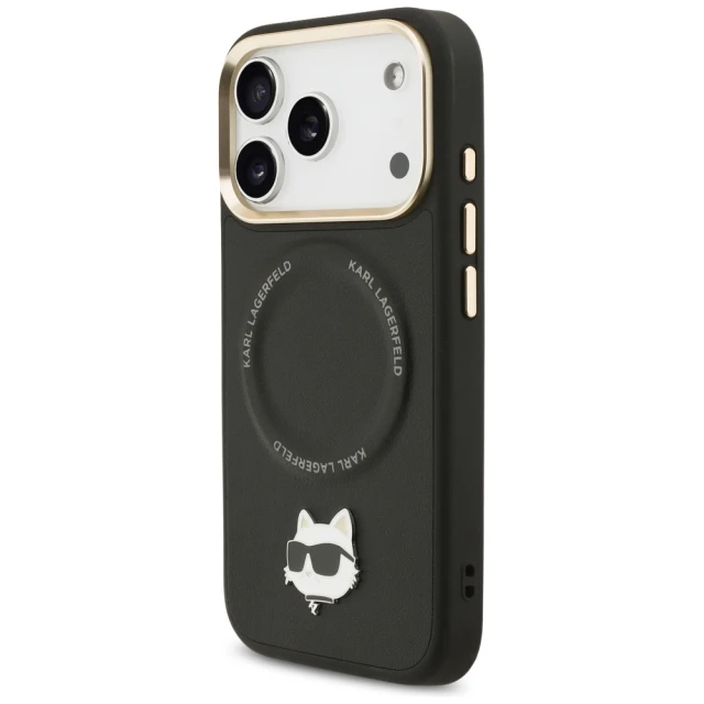 Чохол Karl Lagerfeld Big Strap Choupette Metal Logo для iPhone 17 Pro Max Black with MagSafe (KLHMP17XPCRLRCHK)