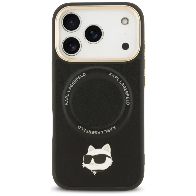 Чохол Karl Lagerfeld Big Strap Choupette Metal Logo для iPhone 17 Pro Max Black with MagSafe (KLHMP17XPCRLRCHK)