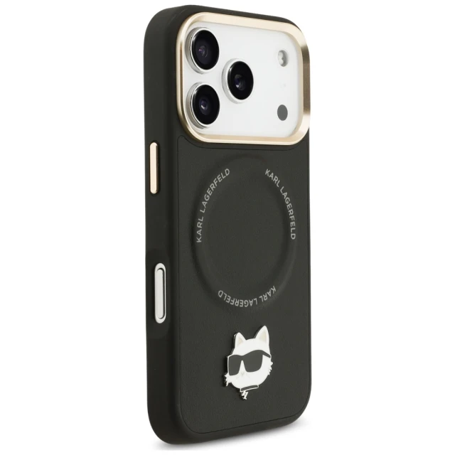 Чохол Karl Lagerfeld Big Strap Choupette Metal Logo для iPhone 17 Pro Max Black with MagSafe (KLHMP17XPCRLRCHK)