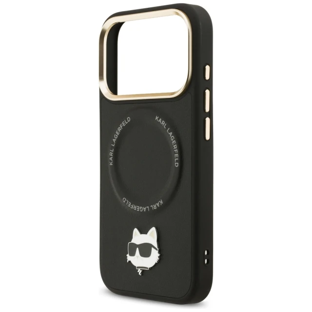 Чохол Karl Lagerfeld Big Strap Choupette Metal Logo для iPhone 17 Pro Max Black with MagSafe (KLHMP17XPCRLRCHK)