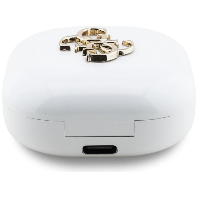Бездротові навушники TWS Guess 4G Metal Logo White (GUTWSJ7HE4GH)