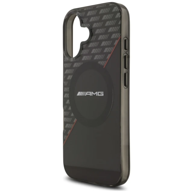 Чохол AMG Double Layer Transparent Rhombs для iPhone 17 Black Red with MagSafe (AMHMP17S24HRDKR)