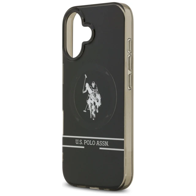 Чохол US Polo DH and Bottom Stripe Logo для iPhone 17 Black with MagSafe (USHMP17SUNEK)