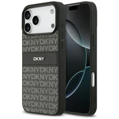 Чохол DKNY Repeat Texture Pattern with Tonal Stripe для iPhone 17 Pro Max Black (DKHCP17XPRTHSLK)