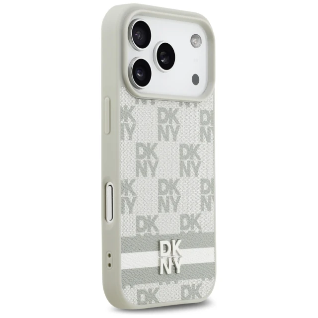 Чохол DKNY Checkered with Printed Stripes для iPhone 17 Pro Beige (DKHCP17LPCPTSSE)