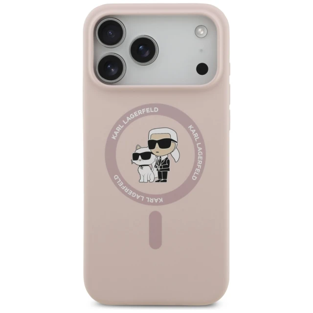Чохол Karl Lagerfeld Silicone Karl&Choupette для iPhone 17 Pro Max Pink with MagSafe (KLHMP17XSCMKCRHP)