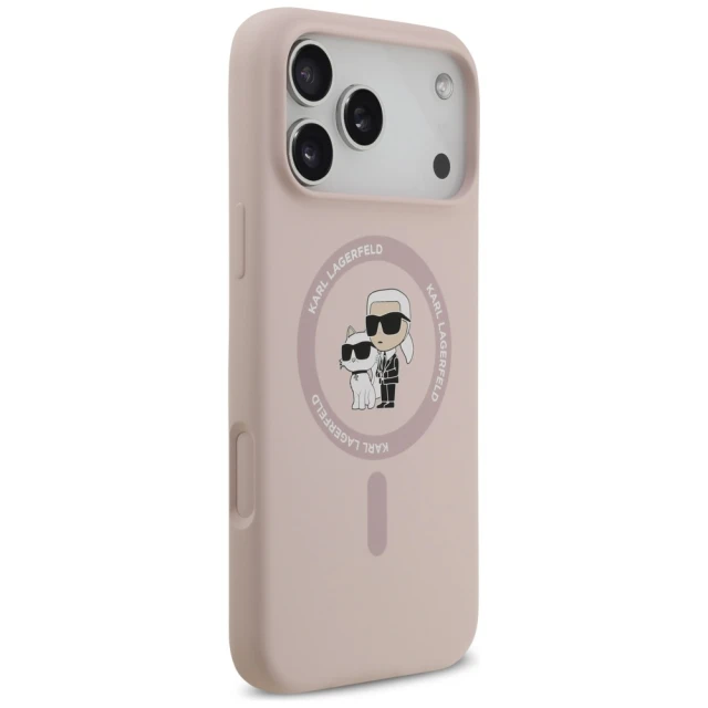 Чохол Karl Lagerfeld Silicone Karl&Choupette для iPhone 17 Pro Max Pink with MagSafe (KLHMP17XSCMKCRHP)