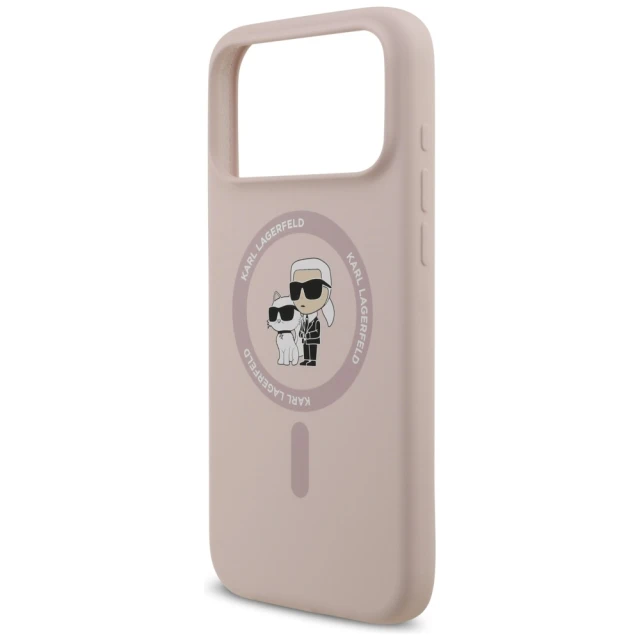 Чохол Karl Lagerfeld Silicone Karl&Choupette для iPhone 17 Pro Max Pink with MagSafe (KLHMP17XSCMKCRHP)