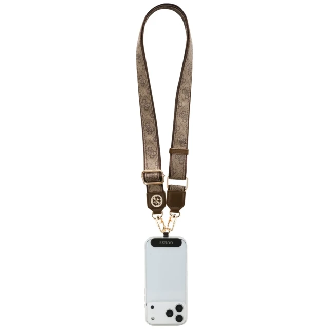 Універсальний ремінець Guess Universal CBDY 4G Tether Patch Strass Metal Logo Brown (GUUCNP4DGMW)