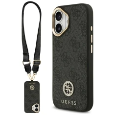 Чохол Guess 4G Strass Logo & Big Strap Metal Buttons для iPhone 17 Black with MagSafe (GUHMP17SP4G4DCSK)