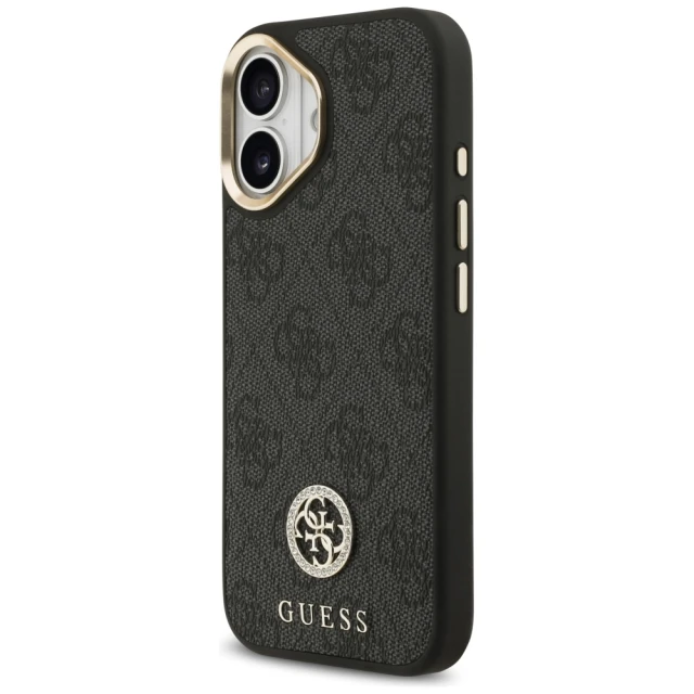 Чохол Guess 4G Strass Logo & Big Strap Metal Buttons для iPhone 17 Black with MagSafe (GUHMP17SP4G4DCSK)