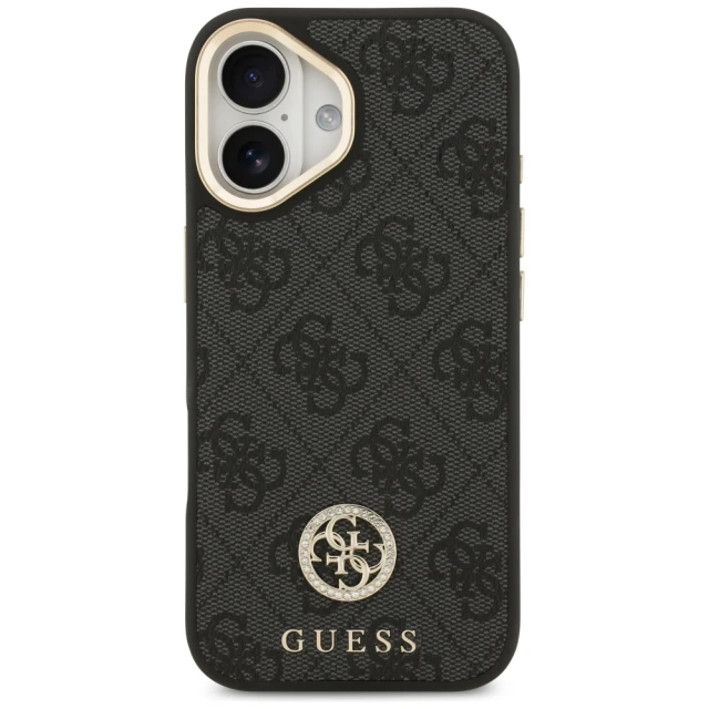 Чохол Guess 4G Strass Logo & Big Strap Metal Buttons для iPhone 17 Black with MagSafe (GUHMP17SP4G4DCSK)