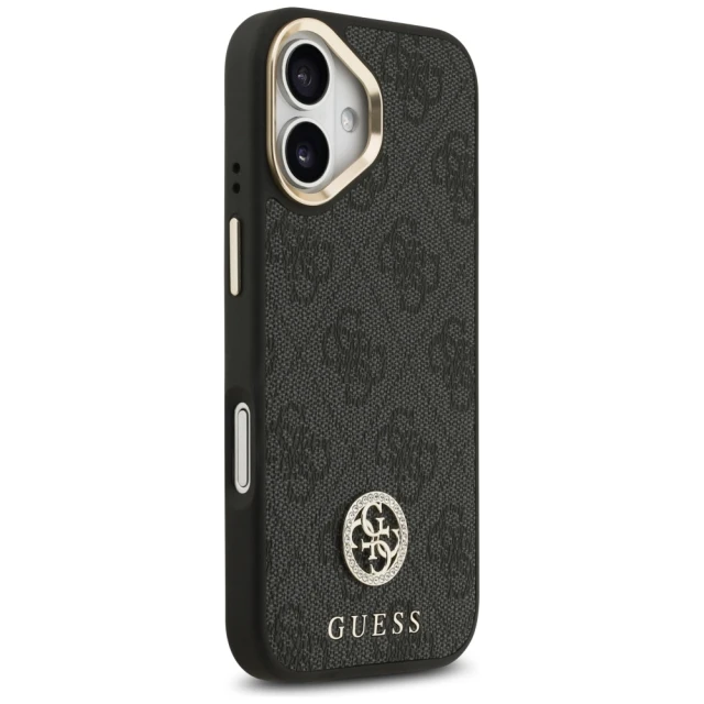 Чохол Guess 4G Strass Logo & Big Strap Metal Buttons для iPhone 17 Black with MagSafe (GUHMP17SP4G4DCSK)