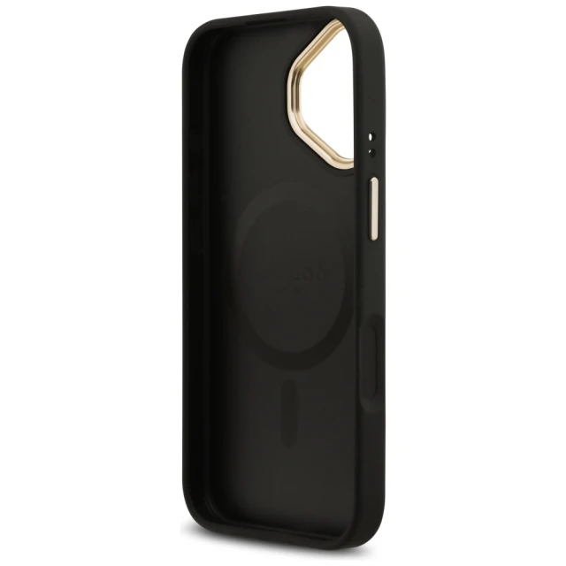 Чохол Guess 4G Strass Logo & Big Strap Metal Buttons для iPhone 17 Black with MagSafe (GUHMP17SP4G4DCSK)
