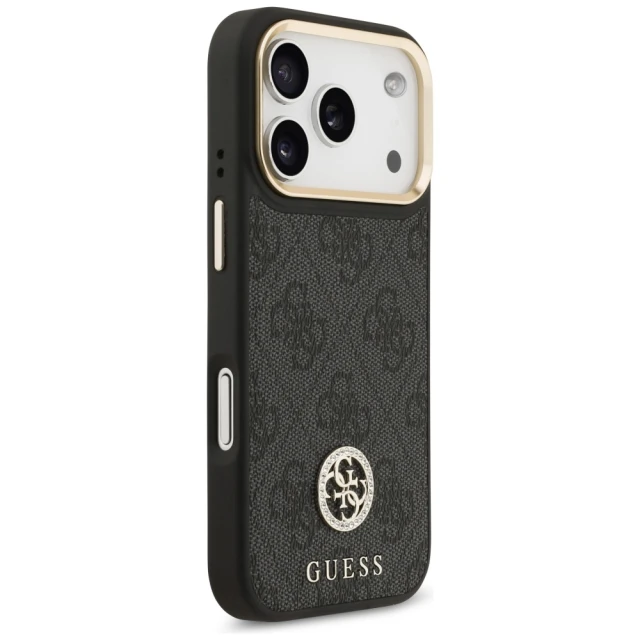 Чохол Guess 4G Strass Logo & Big Strap Metal Buttons для iPhone 17 Pro Black with MagSafe (GUHMP17LP4G4DCSK)