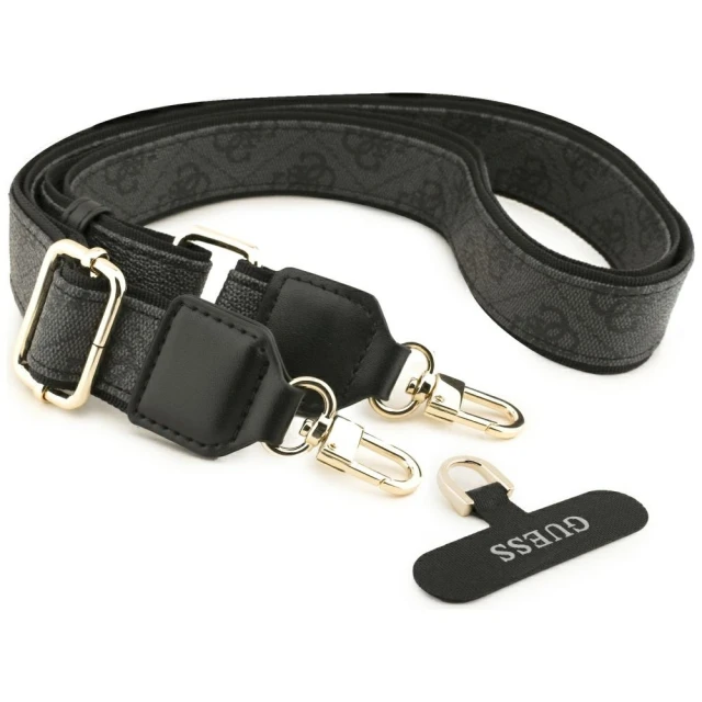 Чохол Guess 4G Strass Logo & Big Strap Metal Buttons для iPhone 17 Pro Black with MagSafe (GUHMP17LP4G4DCSK)