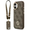 Чохол Guess 4G Strass Logo & Big Strap Metal Buttons для iPhone 17 Brown with MagSafe (GUHMP17SP4G4DCSW)