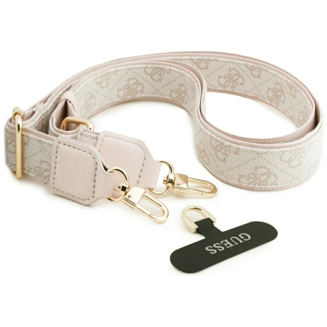 Чохол Guess 4G Strass Logo & Big Strap Metal Buttons для iPhone 17 Pro Max Pink with MagSafe (GUHMP17XP4G4DCSP)