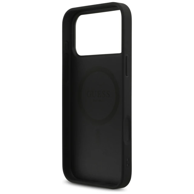 Чохол Guess Leather 4G Triangle Strass для iPhone 17 Pro Max Black with MagSafe (GUHMP17XP4TDPLK)