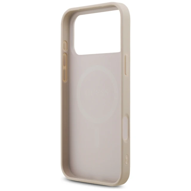 Чохол Guess Leather 4G Triangle Strass для iPhone 17 Pro Max Pink with MagSafe (GUHMP17XP4TDPLP)