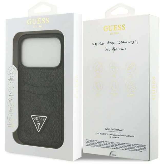 Чохол Guess 4G Double Card Triangle для iPhone 17 Pro Black (GUHCP17LP4TPK)