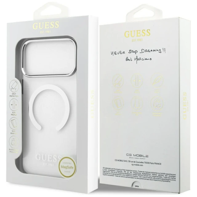 Чохол Guess Metal Outline для iPhone 17 Pro Max Silver with MagSafe (GUHMP17XHTRMS)