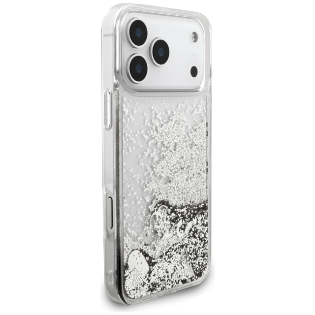 Чохол Guess Liquid Glitter Charms для iPhone 17 Pro Silver (GUHCP17LGLHFLSI)