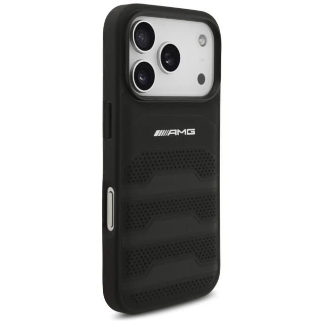 Чехол AMG Leather Debossed Lines Logo для iPhone 17 Pro Black (AMHCP17LGSEBK)