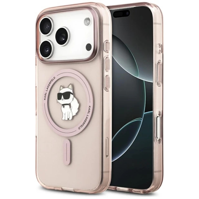 Чохол Karl Lagerfeld IML Choupette для iPhone 17 Pro Pink with MagSafe (KLHMP17LHFCCNOP)