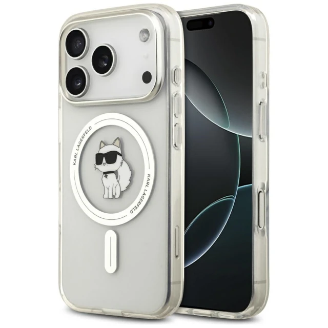 Чехол Karl Lagerfeld IML Choupette для iPhone 17 Pro Transparent with MagSafe (KLHMP17LHFCCNOT)