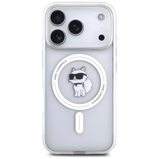 Чехол Karl Lagerfeld IML Choupette для iPhone 17 Pro Transparent with MagSafe (KLHMP17LHFCCNOT)