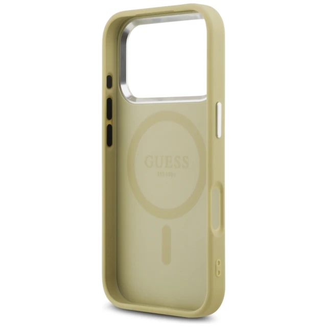 Чохол Guess Glitter Triangle Logo для iPhone 17 Pro Gold with MagSafe (GUHMP17LPFGTSCMD)