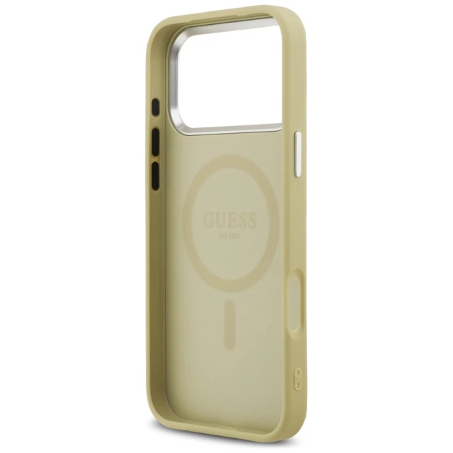 Чехол Guess Glitter Triangle Logo для iPhone 17 Pro Max Gold with MagSafe (GUHMP17XPFGTSCMD)