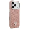 Чохол Guess Glitter Triangle Logo для iPhone 17 Pro Pink with MagSafe (GUHMP17LPFGTSCMP)
