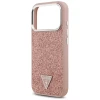 Чохол Guess Glitter Triangle Logo для iPhone 17 Pro Pink with MagSafe (GUHMP17LPFGTSCMP)
