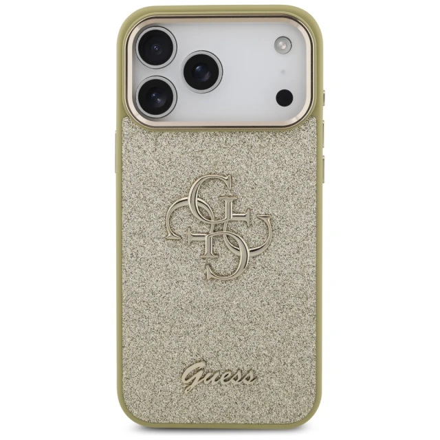 Чохол Guess Fixed Glitter Big 4G Metal Frame для iPhone 17 Pro Max Gold (GUHCP17XHG4SGCD)