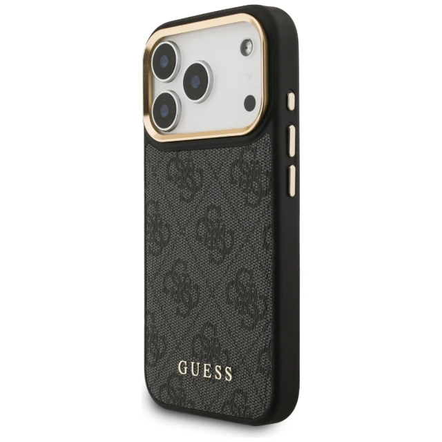 Чохол та магнітний гаманець Guess 4G для iPhone 17 Pro Black with MagSafe (GUBPHCP17LP4SM4MCK)