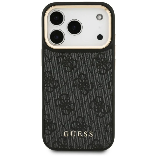 Чохол та магнітний гаманець Guess 4G для iPhone 17 Pro Black with MagSafe (GUBPHCP17LP4SM4MCK)