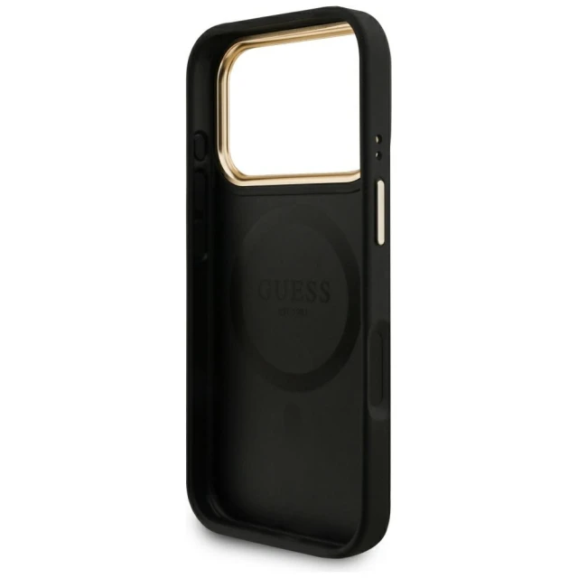 Чохол та магнітний гаманець Guess 4G для iPhone 17 Pro Black with MagSafe (GUBPHCP17LP4SM4MCK)