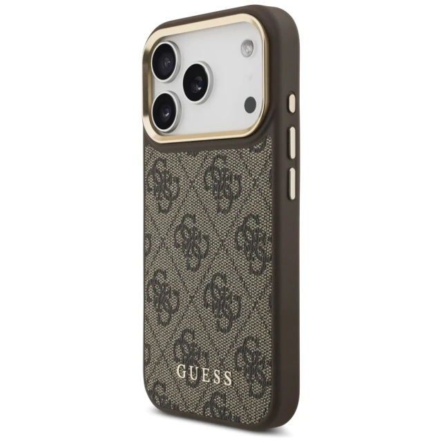 Чохол та магнітний гаманець Guess 4G для iPhone 17 Pro Brown with MagSafe (GUBPHCP17LP4SM4MCW)