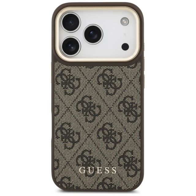 Чохол та магнітний гаманець Guess 4G для iPhone 17 Pro Brown with MagSafe (GUBPHCP17LP4SM4MCW)