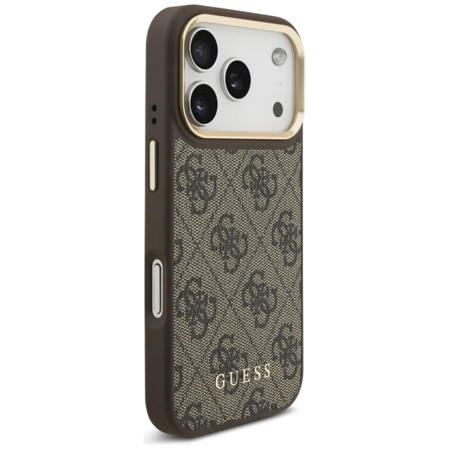 Чохол та магнітний гаманець Guess 4G для iPhone 17 Pro Brown with MagSafe (GUBPHCP17LP4SM4MCW)