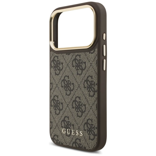 Чохол та магнітний гаманець Guess 4G для iPhone 17 Pro Brown with MagSafe (GUBPHCP17LP4SM4MCW)