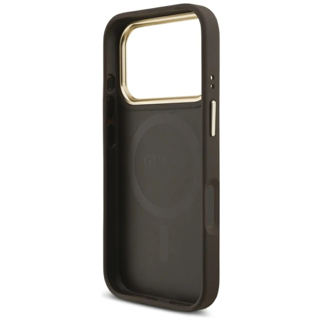 Чохол та магнітний гаманець Guess 4G для iPhone 17 Pro Brown with MagSafe (GUBPHCP17LP4SM4MCW)
