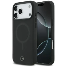 Чехол Mercedes Plain Smooth Leather для iPhone 17 Pro Max Black with MagSafe (MEHMP17X23RCMK)