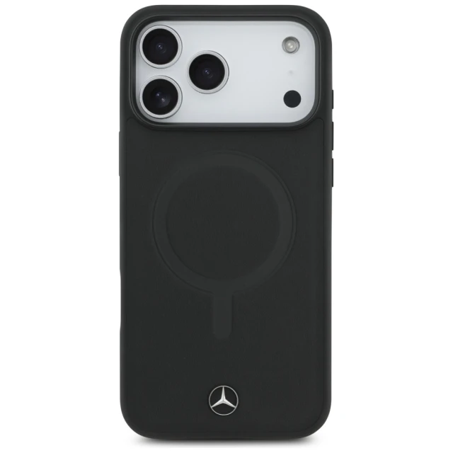 Чохол Mercedes Plain Smooth Leather для iPhone 17 Pro Max Black with MagSafe (MEHMP17X23RCMK)