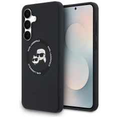 Чехол Karl Lagerfeld Silicone Karl & Choupette Heads для Samsung Galaxy S25 FE (S731) Black with MagSafe (KLHMS25FESKCHTCK)